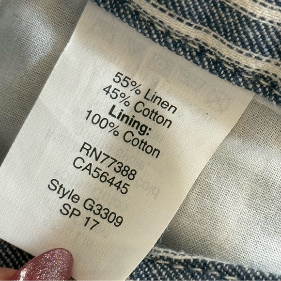 Madewell Striped Lace-Up Linen Shorts Size: 4 Erie Stripe Nostalgia Blue - Picture 8 of 11